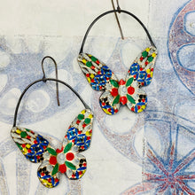 Load image into Gallery viewer, Mosaic Butterflies Upcycled Tin Earrings