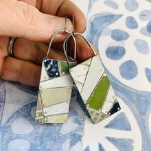 Load image into Gallery viewer, Mixed Neutrals Tesserae Arched Wire Tin Earrings