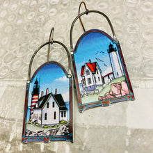 Load image into Gallery viewer, Maine Lighthouses Tin Earrings