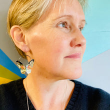 Load image into Gallery viewer, Golden Spiral Butterflies Upcycled Tin Earrings