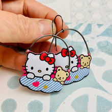 Load image into Gallery viewer, Hello Kitty &amp; Teddy Upcycled Tin Earrings