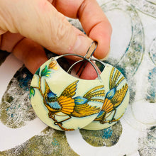 Load image into Gallery viewer, Radiant Birds Upcycled Circle Earrings