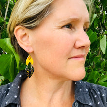 Load image into Gallery viewer, Persimmon Blossoms Upcycled Tin Earrings
