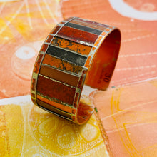 Load image into Gallery viewer, Folded &amp; Fenced Sunset Upcycled Tesserae Tin Cuff