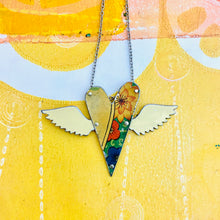 Load image into Gallery viewer, Flowery Sufi Heart Upcycled Tin Necklace