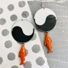 Load image into Gallery viewer, Yin Yang Koi Zero Waste Tin Earrings