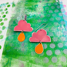 Load image into Gallery viewer, Sweet Cerise Rain Clouds Zero Waste Tin Earrings