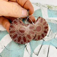 Load image into Gallery viewer, Islamic Geometry Circles Upcycled Tin Earrings