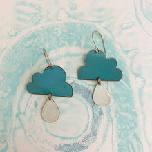 Load image into Gallery viewer, Sweet Dusty Blue Rain Clouds Zero Waste Tin Earrings