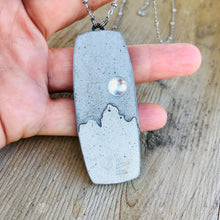 Load image into Gallery viewer, Silver Moon Mountain Concrete &amp; Tin Necklace