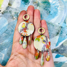 Load image into Gallery viewer, Fantastic Birds Tin Chandelier Earrings