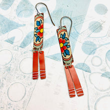 Load image into Gallery viewer, Cerise Flowers Upcycled Tin Earrings