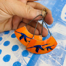 Load image into Gallery viewer, Cranes at Sunset Zero Waste Tin Earrings