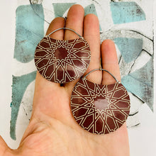 Load image into Gallery viewer, Islamic Geometry Circles Upcycled Tin Earrings