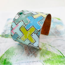 Load image into Gallery viewer, Cool Positive Upcycled Tesserae Wide Tin Cuff