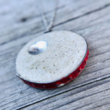 Load image into Gallery viewer, Reversible Lilac Leaf &amp; Silver Moon Concrete &amp; Tin Necklace