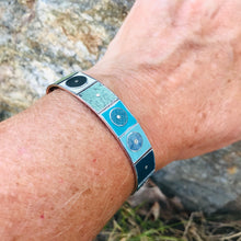 Load image into Gallery viewer, Mixed Cools Squares Upcycled Tesserae Tin Cuff