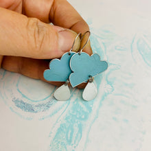 Load image into Gallery viewer, Sweet Dusty Blue Rain Clouds Zero Waste Tin Earrings