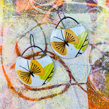 Load image into Gallery viewer, Mod Butterflies Circles Upcycled Tin Earrings