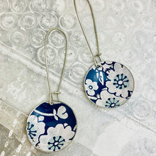 Load image into Gallery viewer, Vintage Blue Jean Blossoms Medium Basin Earrings
