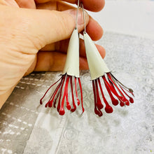 Load image into Gallery viewer, Carmine &amp; White Long Honeysuckle Earrings