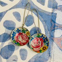 Load image into Gallery viewer, Big Red Roses Medium Basin Earrings