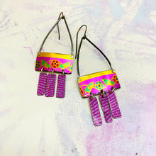 Load image into Gallery viewer, Tiny Monk Parakeets Upcycled Tin Earrings