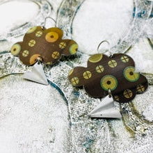 Load image into Gallery viewer, Circle Patterned Clouds &amp; Paper Airplanes Tin Earrings