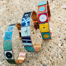 Load image into Gallery viewer, Mixed Cools Squares Upcycled Tesserae Tin Cuff