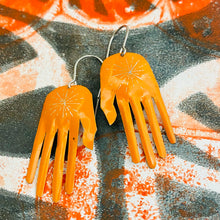 Load image into Gallery viewer, Persimmon Starburst Hands Talisman Tin Earrings