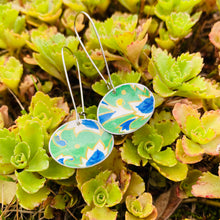 Load image into Gallery viewer, Blue &amp; Green Botanicals Medium Basin Earrings