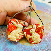 Load image into Gallery viewer, Year of the Rabbit Recycled Tin Earrings
