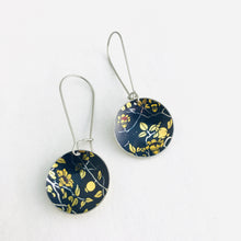 Load image into Gallery viewer, Pomegranate Blossoms On Deep Purple Small Basin Zero Waste Tin Earrings