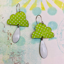 Load image into Gallery viewer, Sweet Dotty Chartreuse Rain Clouds Zero Waste Tin Earrings