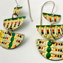 Load image into Gallery viewer, Vintage Mosaic Stacked Moons Earrings