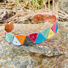 Load image into Gallery viewer, Multisector Upcycled Tesserae Tin Cuff