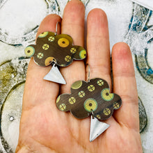 Load image into Gallery viewer, Circle Patterned Clouds &amp; Paper Airplanes Tin Earrings