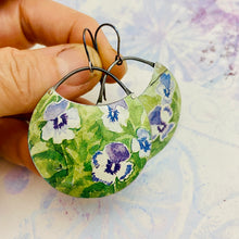 Load image into Gallery viewer, Wild Violets Circles Upcycled Tin Earrings