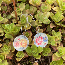 Load image into Gallery viewer, Red &amp; Yellow Roses Medium Basin Earrings