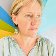 Load image into Gallery viewer, Aqua &amp; White Fuchsia Earrings