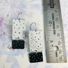 Load image into Gallery viewer, RESERVED Rustic Bark &amp; Open Hearted Zero Waste Tin Earrings