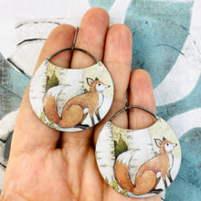 Load image into Gallery viewer, Sweet Foxes Circles Upcycled Tin Earrings