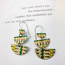 Load image into Gallery viewer, Vintage Mosaic Stacked Moons Earrings
