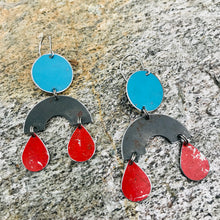 Load image into Gallery viewer, Charcoal Rainbow Charms Tin Earrings