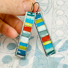 Load image into Gallery viewer, Fenced Mixed Cools Rectangle Tin Earrings