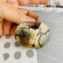 Load image into Gallery viewer, Mixed Silver &amp; Gold Patterns Circles Upcycled Tin Earrings