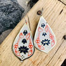 Load image into Gallery viewer, Golden Edge Teardrops Upcycled Tin Earrings