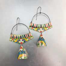 Load image into Gallery viewer, Vintage Mosaic Embossed Pattern Zero Waste Tin Earrings
