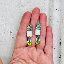 Load image into Gallery viewer, Retro Cool Teardrop &amp; Rectangle Tin Earrings