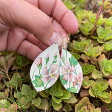 Load image into Gallery viewer, Pale Pink Flowers Upcycled Pod Tin Earrings